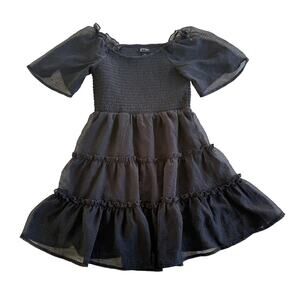 Art Class Girls Black Size Medium 8 Sheer Layer Ruffle Dress